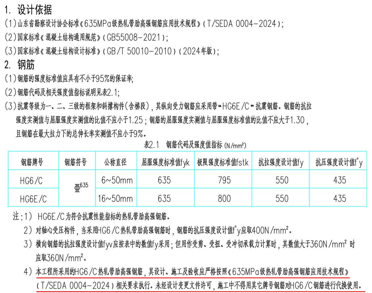 結構設計說明：HG6/C熱軋帶肋高強鋼筋(圖1)